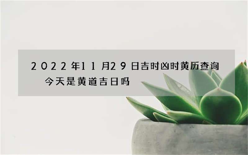 2022年11月29日吉时凶时黄历查询 今天是黄道吉日吗